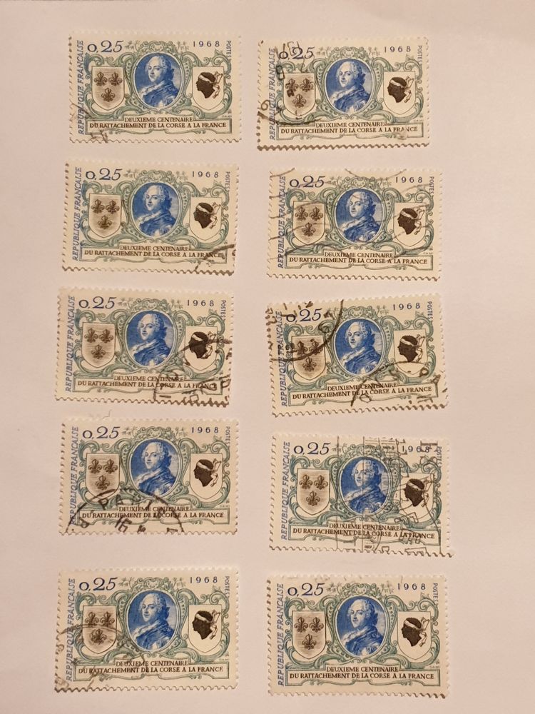 Timbre France Bicentenaire rattachement Corse 1968-0.50 euro 0 Marseille 9 (13)