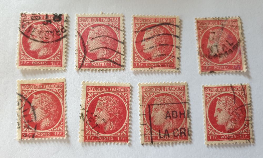 Timbre France C�r�s de mazelin 1 F (1945) lot 0.20 euro 0 Marseille 9 (13)