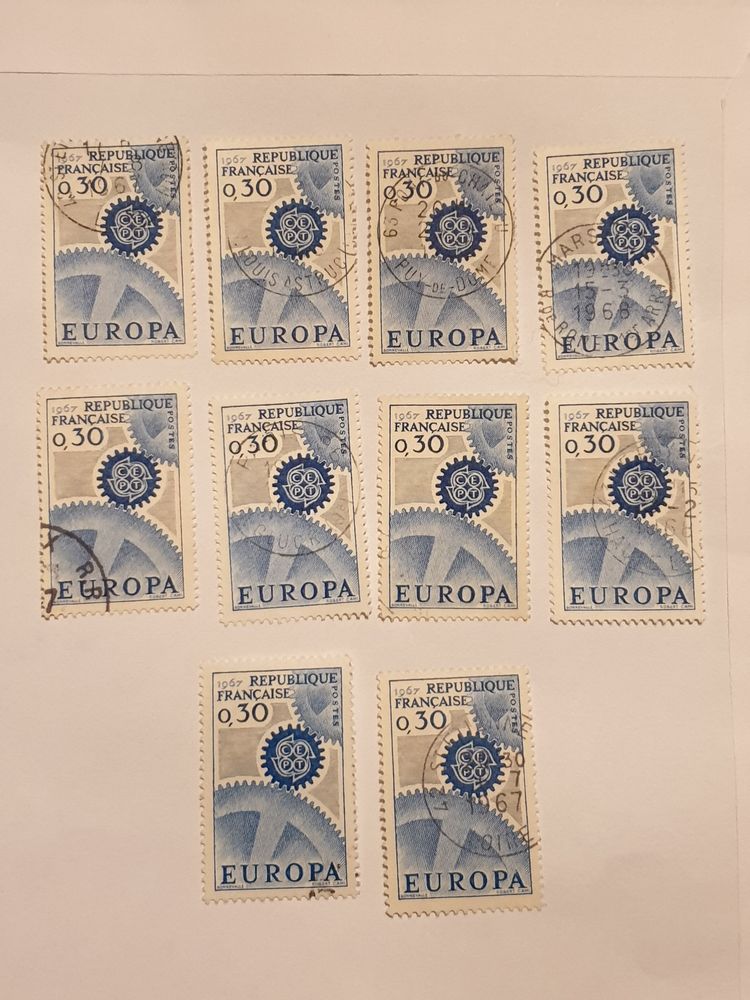Timbre France europa (1967) oblit�r�s -  lot 0.50 euro 0 Marseille 9 (13)