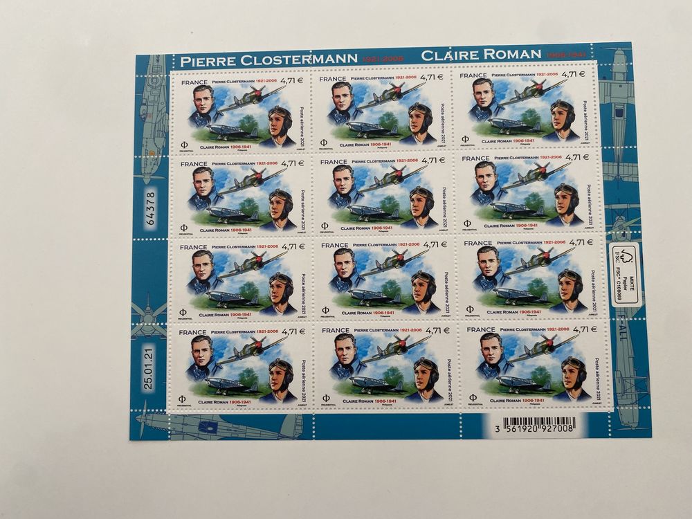 Timbre France. Feuillet Clostermann et Roman de 2021 71 Saint-Gilles (30)