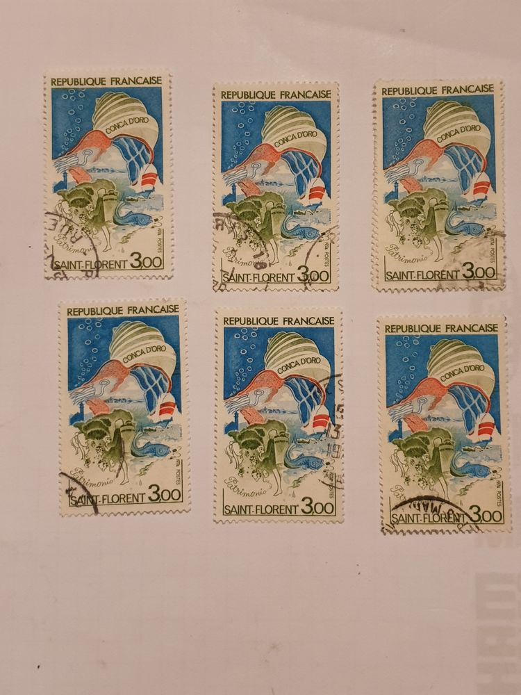 Timbre france Golfe de Saint-Florent (Corse) 1974 lot 0.80 e 0 Marseille 9 (13)