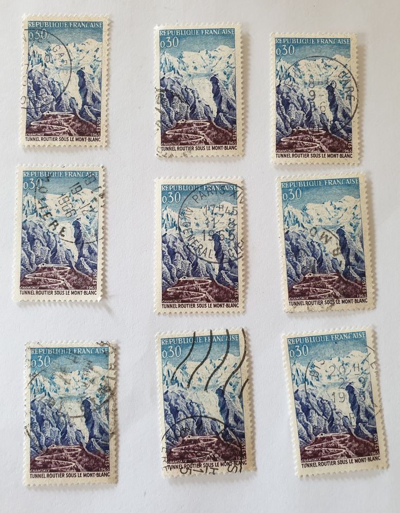 Timbre france Inauguration du tunnel mont blanc 0.50 euro 0 Marseille 9 (13)