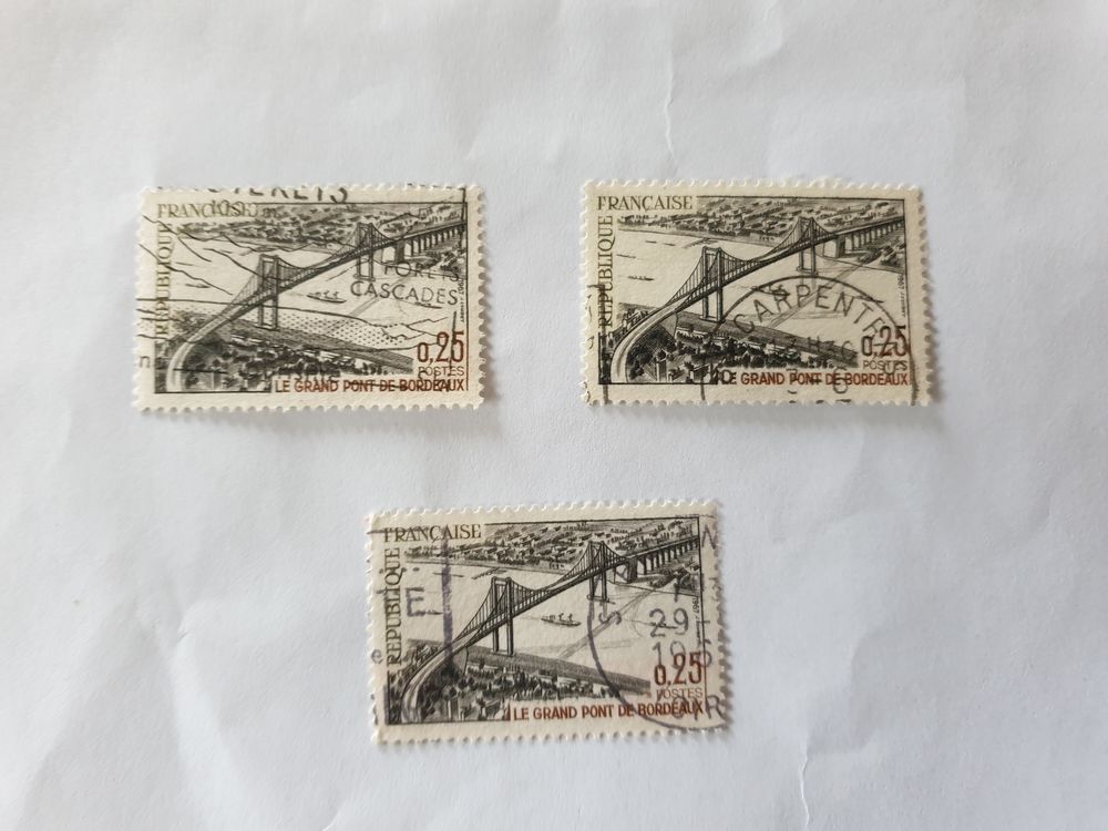 Timbre france Inauguration pont Bordeaux 1967 0.05 euro 0 Marseille 9 (13)