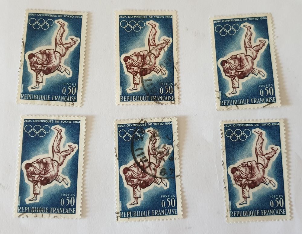 Timbre france Jeux Olympiques de Tokyo(1964)-lot 0.50 euro 0 Marseille 9 (13)
