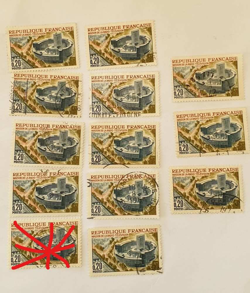 Timbre France Maison t�l�vision Paris 1963 lot 0.78 euro 0 Marseille 9 (13)