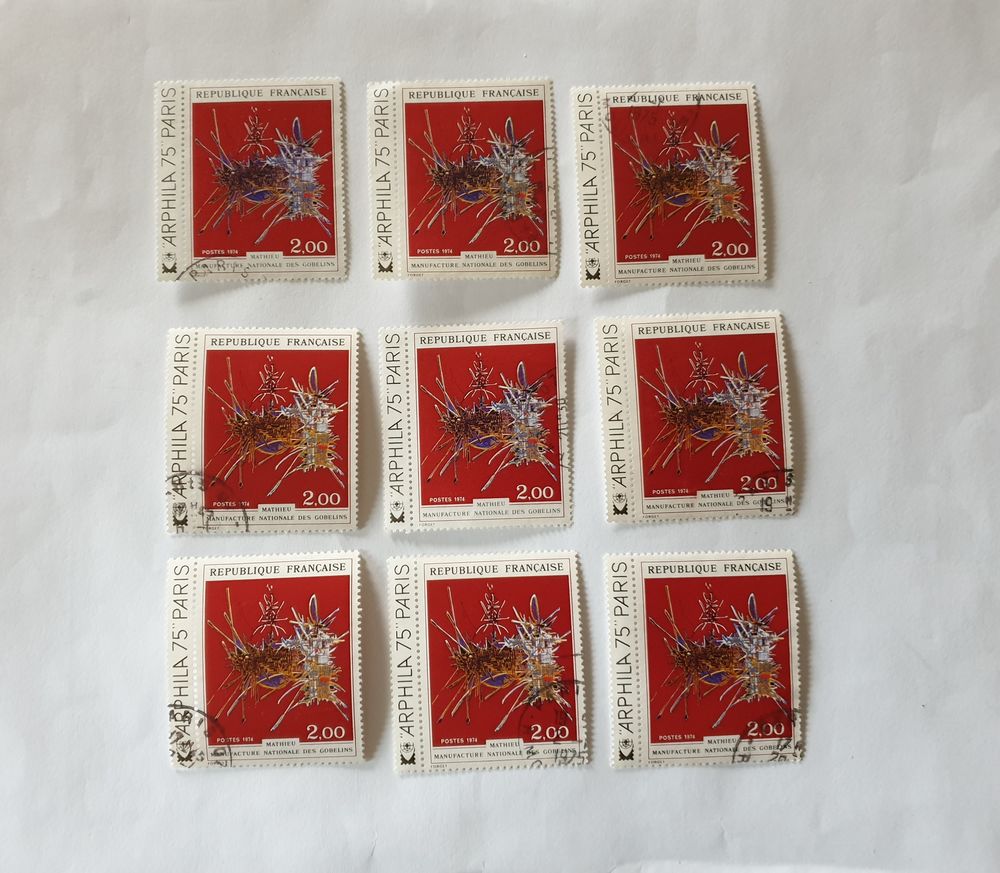 Timbre france Manufacture des Gobelins 1974- lot 2.25 euros 0 Marseille 9 (13)