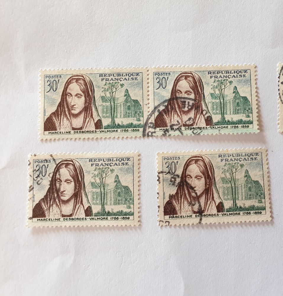 Timbre France Marceline Desbordes-Valmore 1959 lot 0.24 euro 0 Marseille 9 (13)