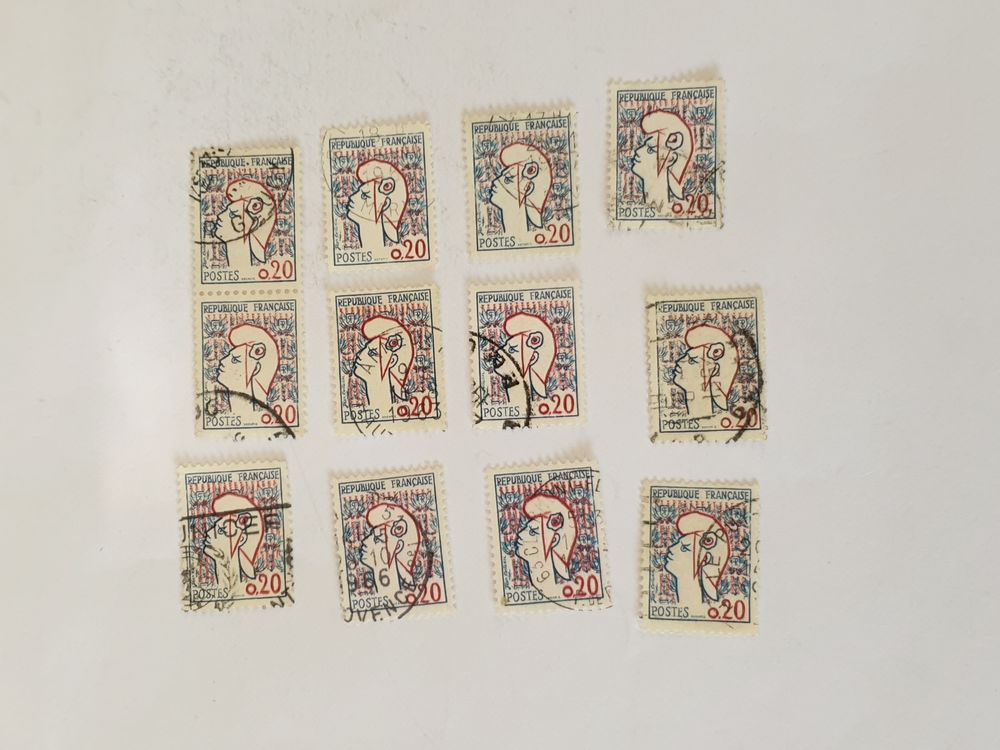 Timbre france Marianne de Cocteau 0.20 f 1961- lot 0.36 euro 0 Marseille 9 (13)
