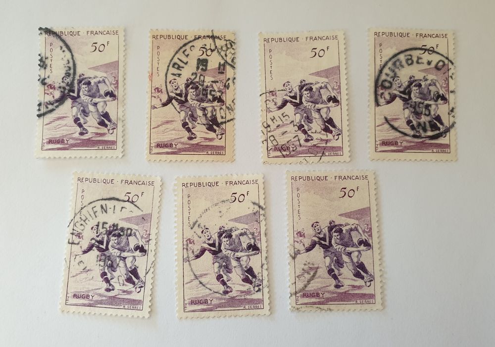 Timbre France  Oblit�r� 1956 Rugby  50 F - lot 0.35 euro 0 Marseille 9 (13)