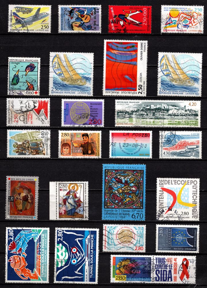 Lot timbre France oblit�r�s de 1992/96, TB 2 Cholet (49)