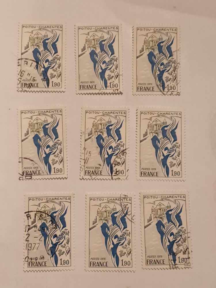 Timbre france Poitou-Charentes 1975- lot 1.20 euro 0 Marseille 9 (13)