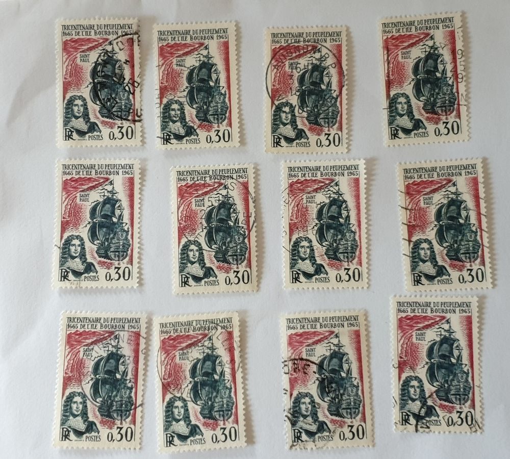Timbre france Tricentenaire de l'ile Boubon - lot 0.70 euro 0 Marseille 9 (13)