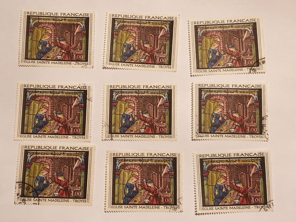 Timbre France vitrail �glise ste madeleine troyes 1967 0 Marseille 9 (13)