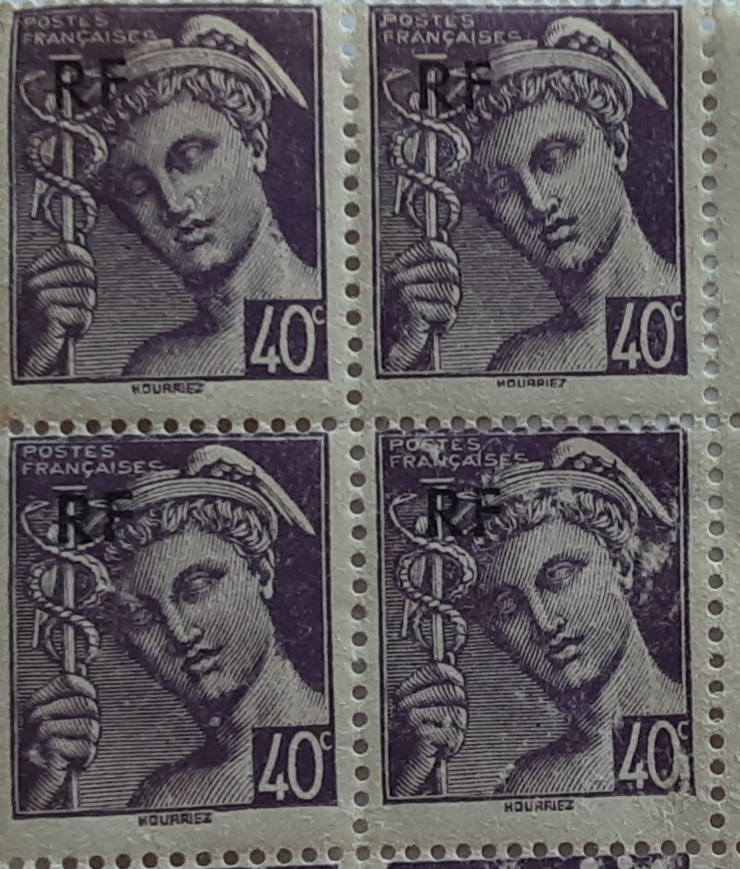 TIMBRE MERCURE 40c 0 Pontoise (95)