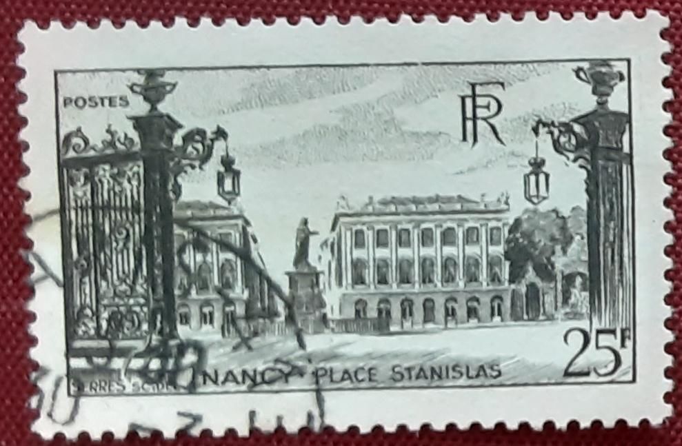 timbre NANCY place Saint Stanislas 25f 1 Pontoise (95)