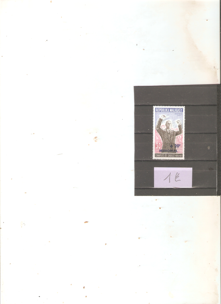 TIMBRE NEUF MALAGASY CHARLES DE GAULLES 
PRIX 1 1 Neuilly-sur-Marne (93)