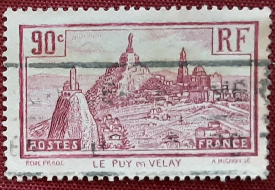 timbre LE PUY en VELAY 90c oblit�r� 1 Pontoise (95)