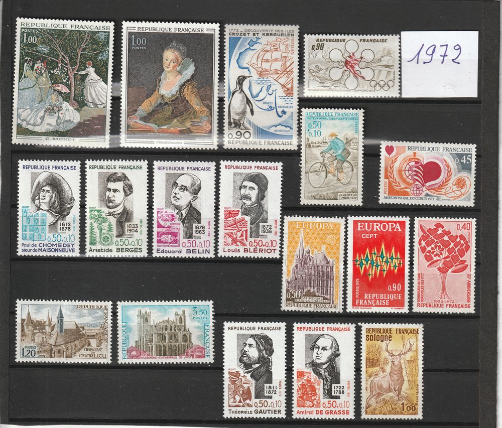 timbres  1973   comme neufs 11 Saint-Marcel (27)
