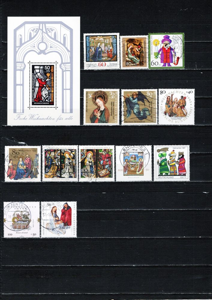 lot de 21 timbres d'ALLEMAGNE et d'AUTRICHE sur NOEL 2 Les �glisottes-et-Chalaures (33)