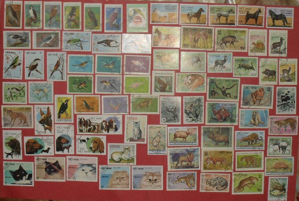 Lot de 183 timbres d'Animaux du Vietnam 30 Montreuil (93)