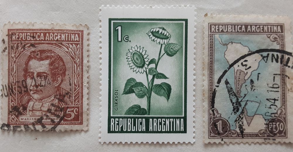 3 TIMBRES d'ARGENTINE oblit�r�s des ann�es 1950 1 Pontoise (95)