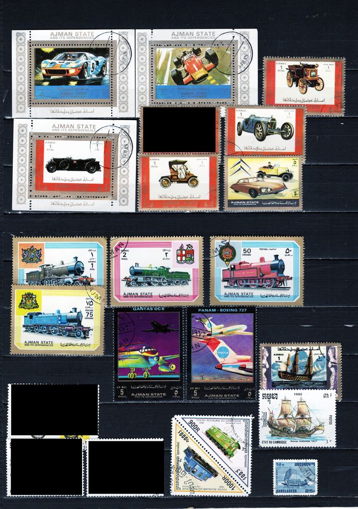 lot de 51 timbres d'ASIE sur les TRANSPORTS DIVERS 3 Les �glisottes-et-Chalaures (33)