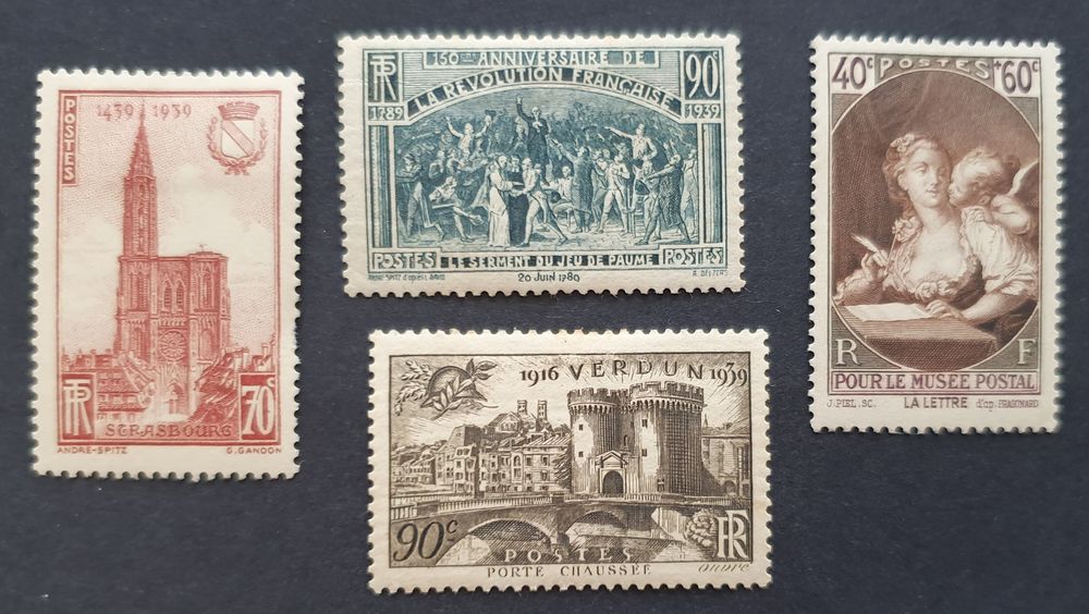 Timbres 443 ? 444 ? 445 et 446 avec charni�re 1 Jou�-l�s-Tours (37)