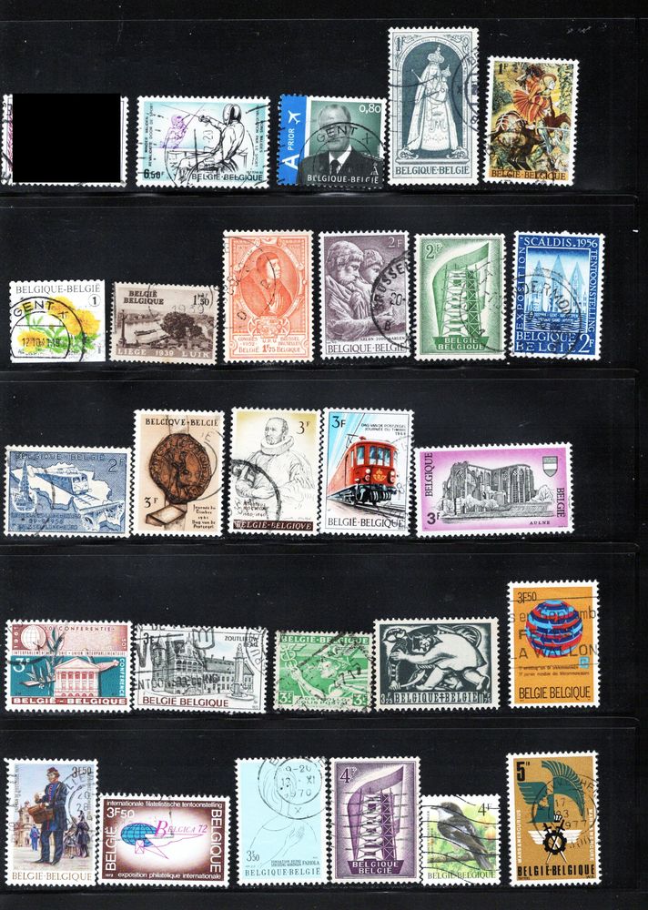 lot de 94 timbres de BELGIQUE 3 Les �glisottes-et-Chalaures (33)