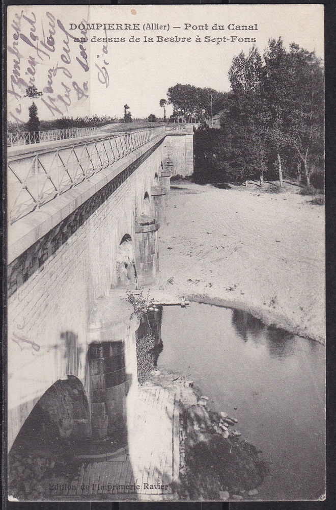 Timbres-CPA-carte postale- DOMPIERRE (17) Pont du Canal au d 3 Lyon 4 (69)