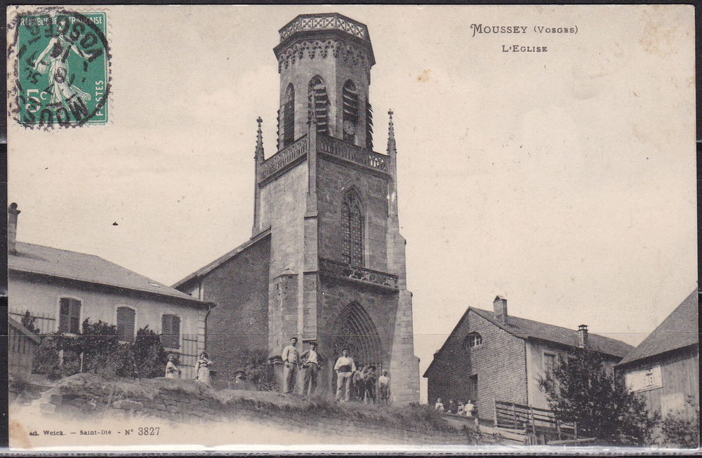 Timbres-CPA-carte postale- MOUSSEY (10) L' Église - 1914 8 Lyon 4 (69)