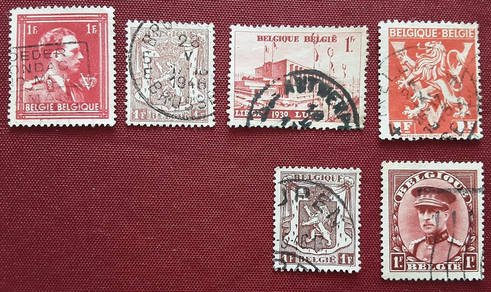 6 timbres � collection BELGIQUE oblit�r�s -1946-1947
2 Pontoise (95)