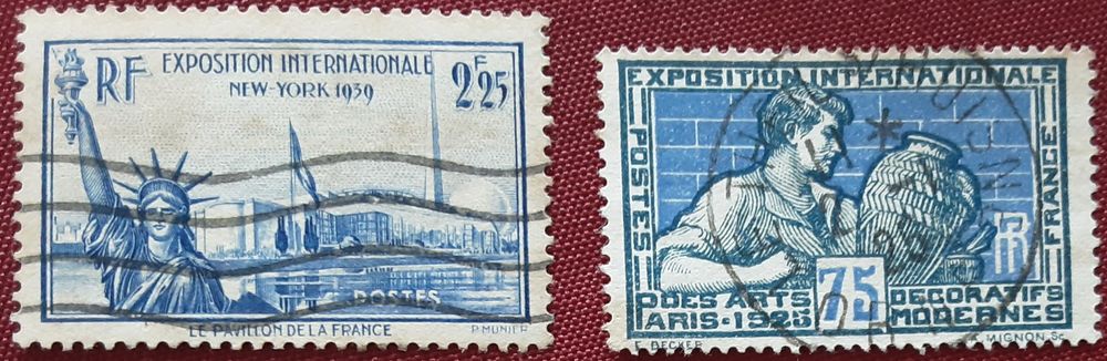 TIMBRES � collection exposition internationale 1925 & 1939 1 Pontoise (95)