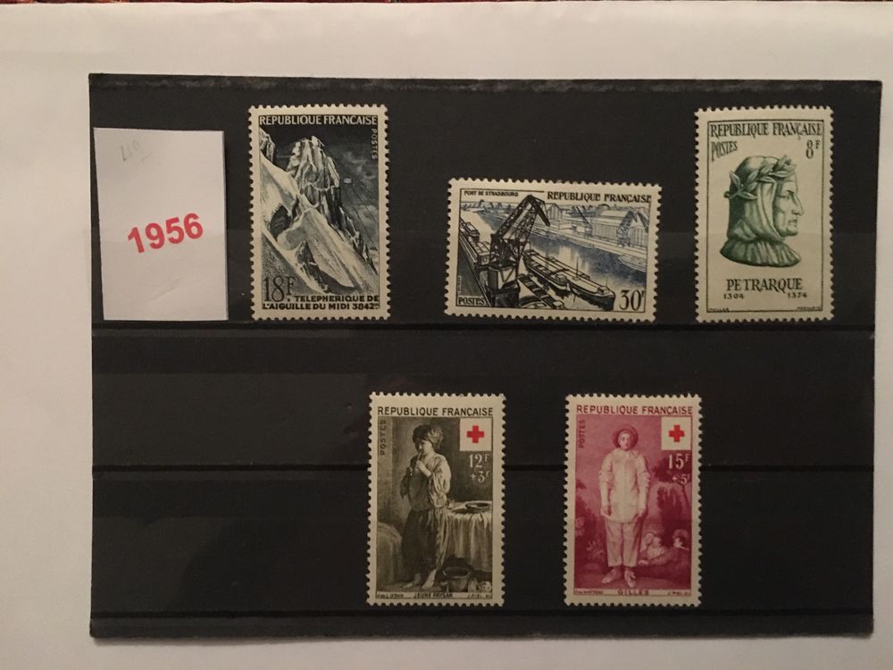 Timbres de collection de France  **  Neufs  1956 1 Lyon 7 (69)