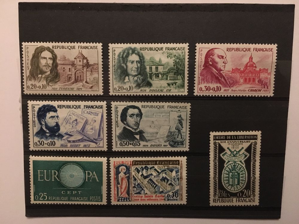 Timbres de collection de France Neufs **    1960 1 Lyon 7 (69)