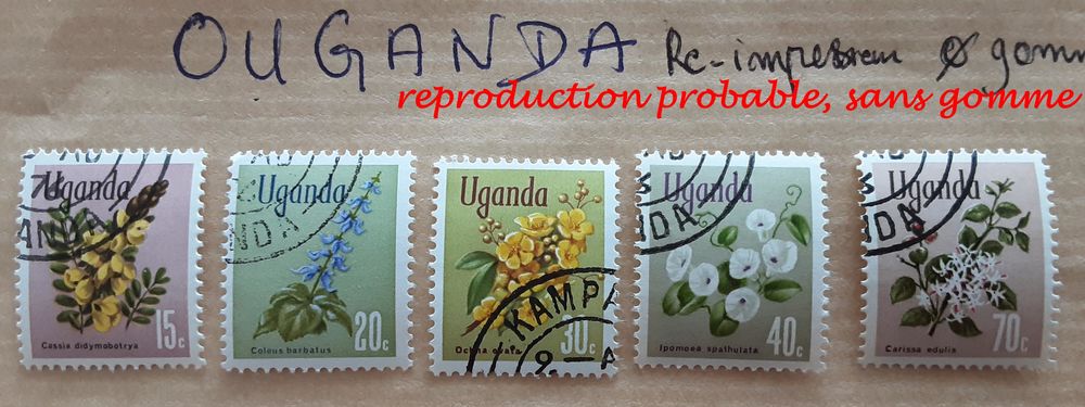 5 timbres � collection  OUGANDA oblit�r�s 1 Pontoise (95)