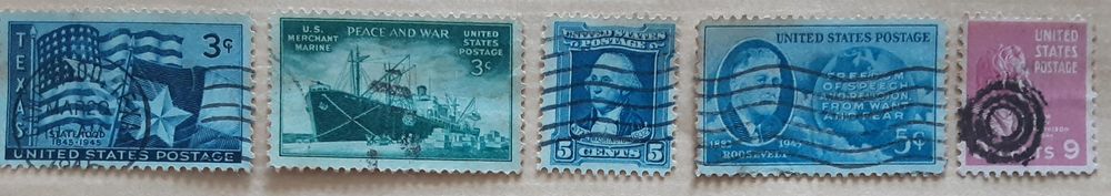 5 timbres � collection  U.S.A. 1 Pontoise (95)