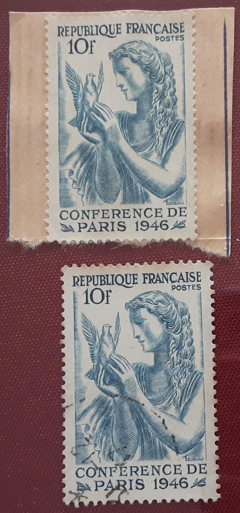 TIMBRES  conf�rence PARIS 1946 (1tcoll�+1toblit�r� 1 Pontoise (95)