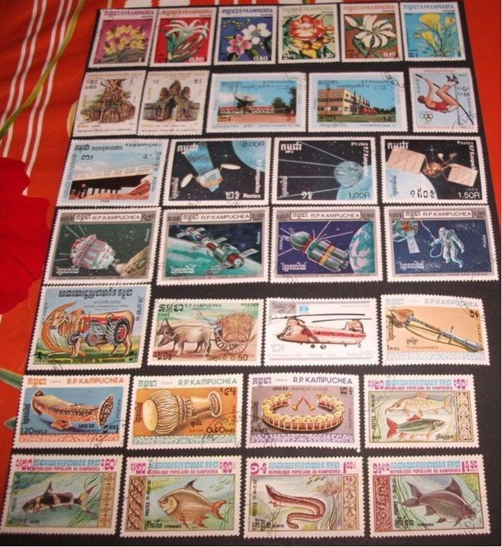 Lot de 63 Timbres diff�rents et oblit�r�s de Kampuch�a.
2 Aillevillers-et-Lyaumont (70)