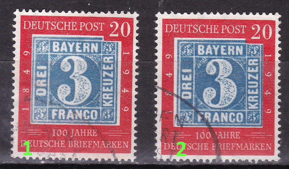 Timbres EUROPE-ALLEMAGNE-Bi-zone 1949 YT 77 9 Lyon 4 (69)