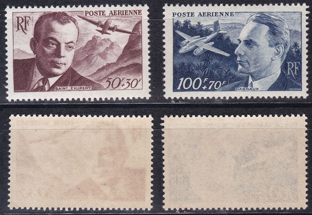 Timbres EUROPE-FRANCE-1947 YT PA21-22 neufs 1 Lyon 4 (69)