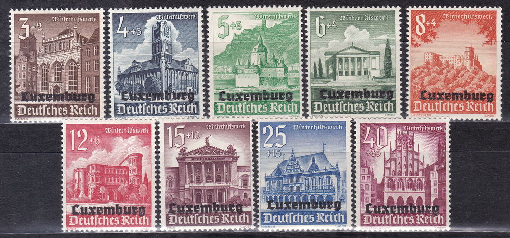 Timbres EUROPE-LUXEMBOURG-Occupation Allemande 1941 YT de 33 4 Lyon 4 (69)