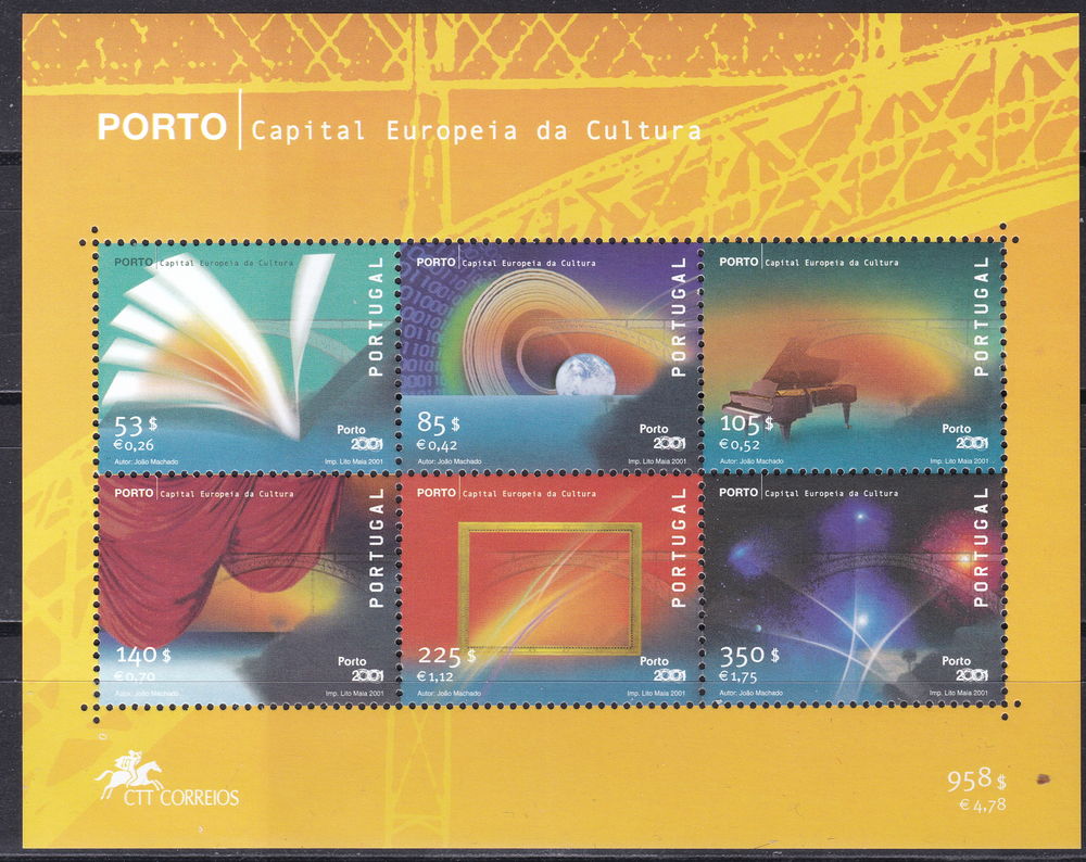 Timbres EUROPE-PORTUGAL 2001 YT BF 174 4 Lyon 4 (69)