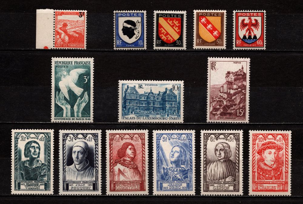 Timbres de France de 1946**, superbes 3 Cholet (49)