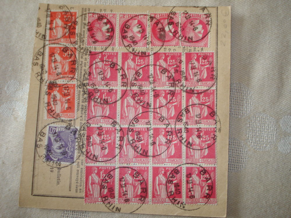 Timbres France sur carte 14 Poussay (88)