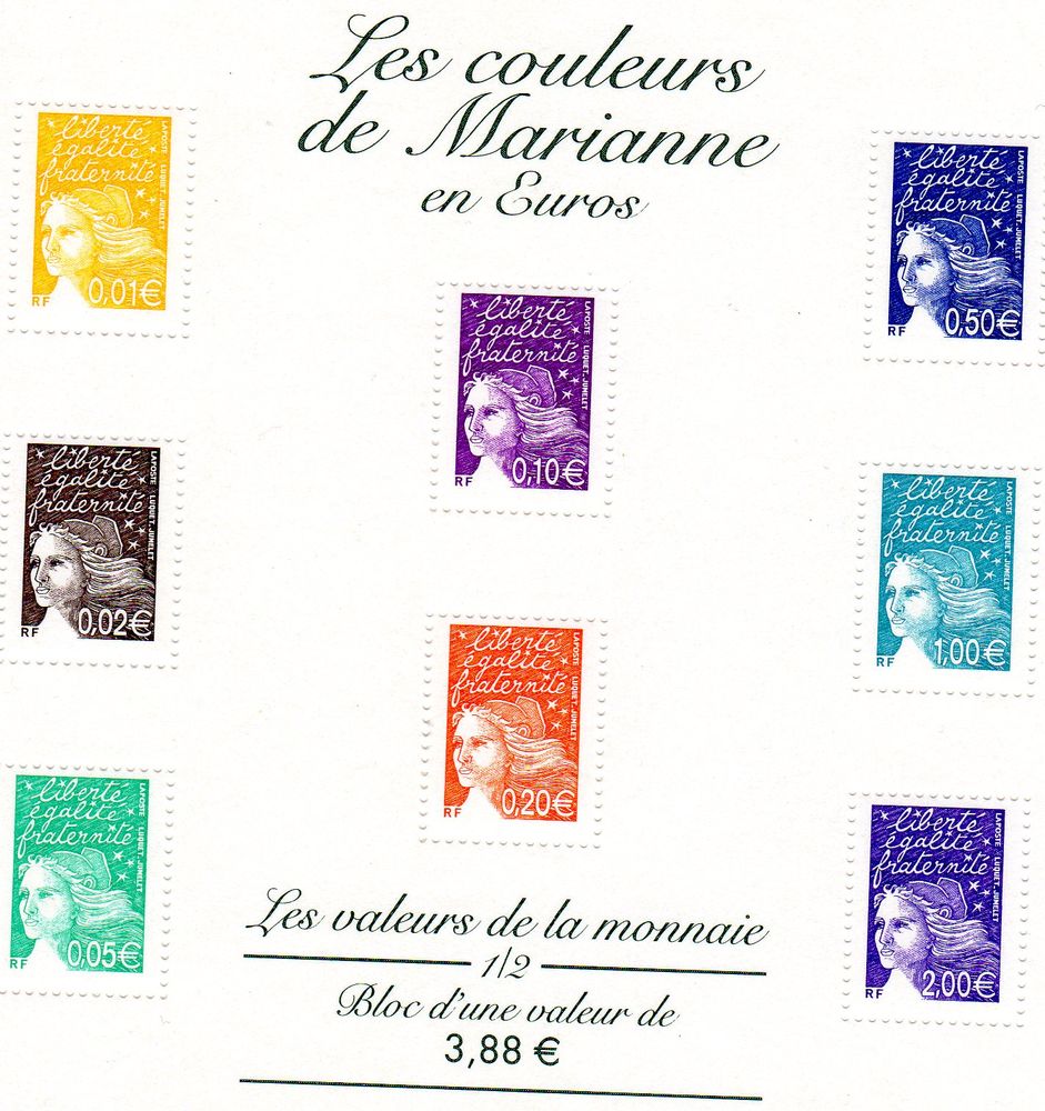 TIMBRES de FRANCE  . N**
FEUILLET   2002 8 Caumont (09)