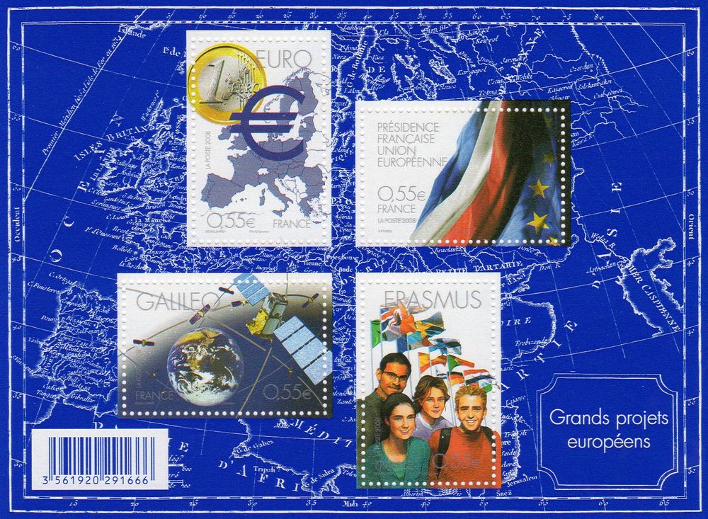 TIMBRES de FRANCE  . N**
FEUILLET   2008 4 Caumont (09)
