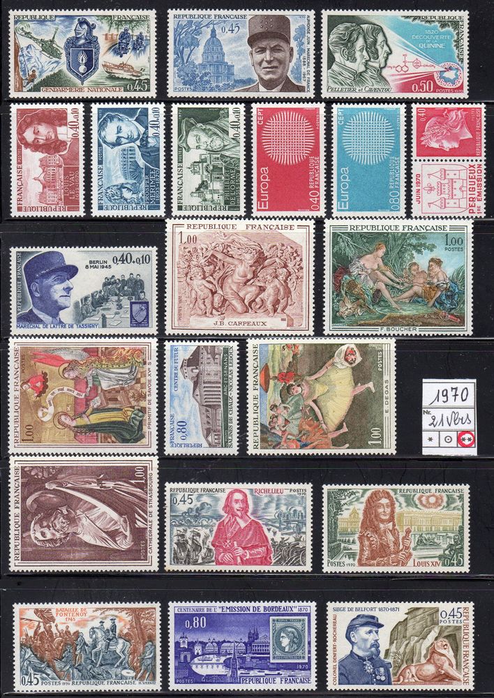 LOT DE TIMBRES   - FRANCE -
Neuf**   1970 3 Caumont (09)