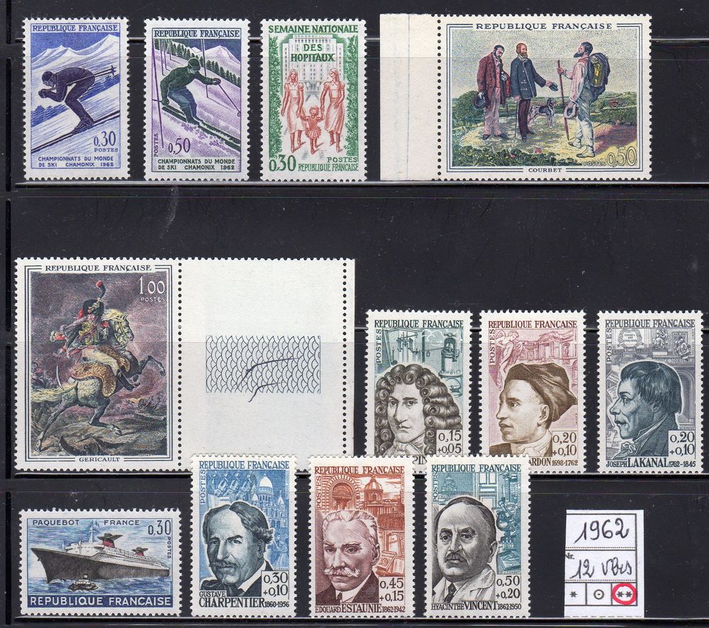 LOT DE TIMBRES   - FRANCE -
Neuf**   1962 6 Caumont (09)