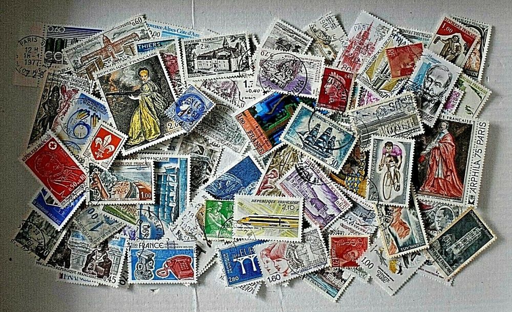 Lot 140 de 100 timbres France oblitérés tous différents 4 Eaubonne (95)