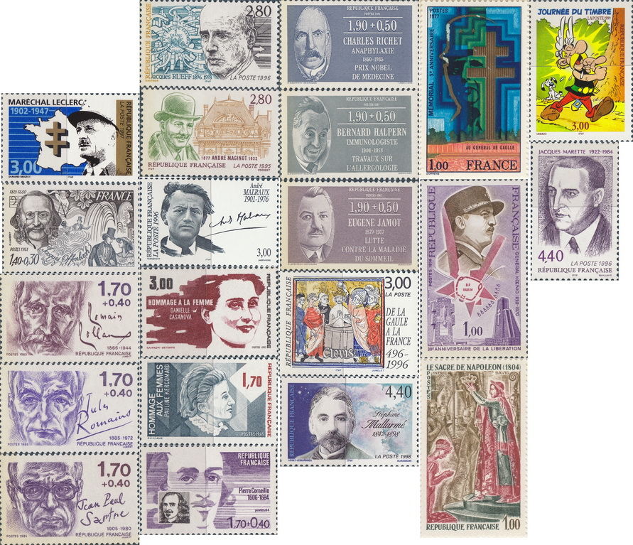 Timbres France  PERSONNAGES CELEBRES  de 1F � 4F50 NEUF
0 Aubin (12)